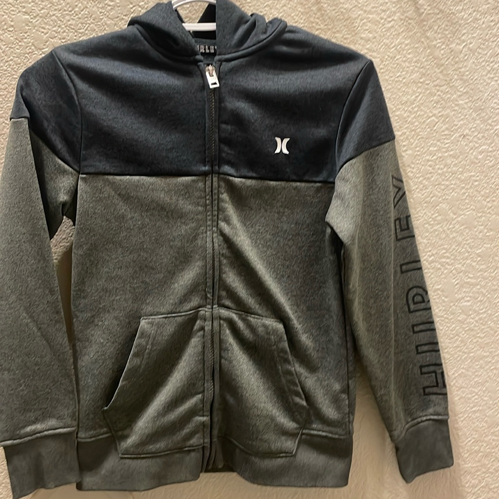 Boys Medium Hurley Zip Up Sweatshirt With Hoodie